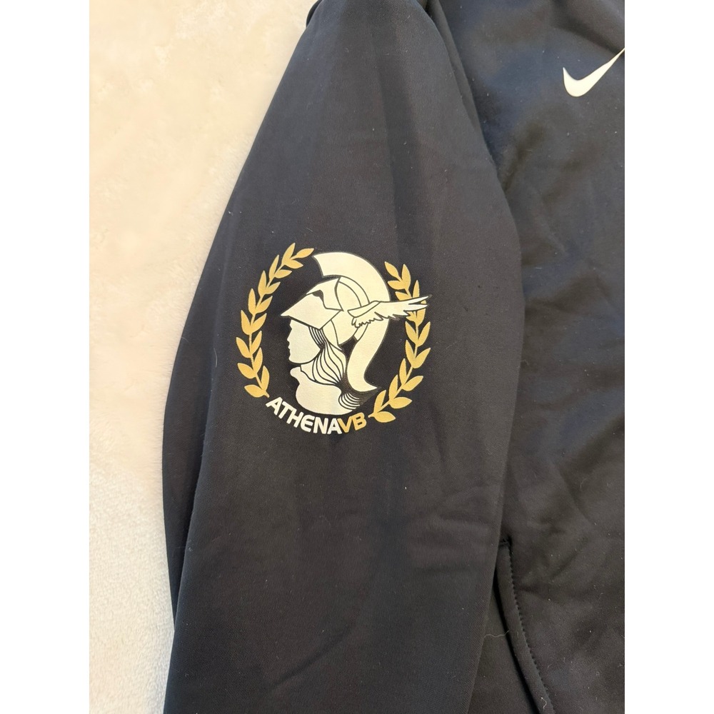 Nike Athena Volleyball Full Zip Hoodie Black Gold Womens Small ATHENAVB Fleece - Picture 7 of 11